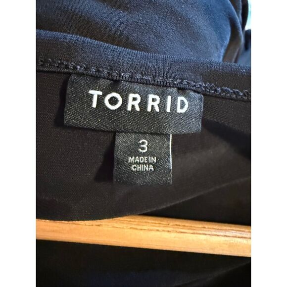 Torrid Size 3X Lace Sleeve Babydoll Tunic Long Top Black Whimsigoth Victorian - Picture 7 of 8